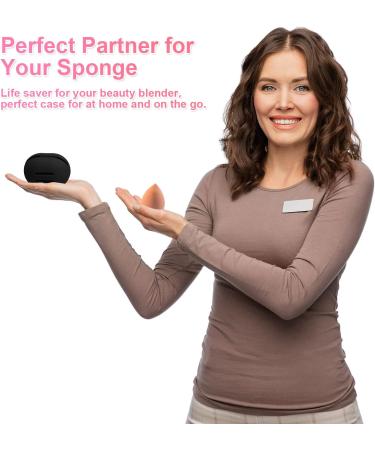 SAVITA Makeup Sponge Holder Breathable Beauty Blender Holder Silicone Beauty Blender Cover Beauty Blender Holder Travel for Traveling Make-up Face Sponges Container (Black) - Buy Online on GoSupps.com
