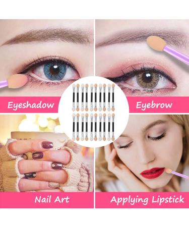 BIUDECO 20pcs Latex Eye Shadow Stick Sponge Dual Sided Eyeshadow Brush Cosmetic Makeup Plastic - Buy Online on GoSupps.com