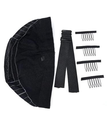 Stretchable Mesh Dome Wig Cap with 1 Elastic Band and 4 Combs - Medium Black 13x4 Lace Front Wig - Buy Online on GoSupps.com