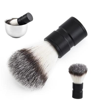 Ydhoud 1 PCs Razor brush men women vegan shaving brushes aluminum handle strong hold soft bristles strong cleaning power trip for shaving cream foam (black)
