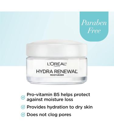 L'Oreal Paris Hydra-Renewal Face Moisturizer - Pro-Vitamin B5 All-Day Hydration for Dry Sensitive Skin 1.7 Oz (Pack of 2) - International Shipping Available - Buy Online on GoSupps.com