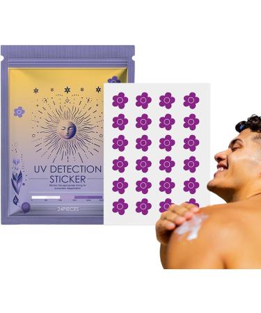 Bexdug UV Detection Stickers Sun UV Stickers | Sunblock Sticker Sunscreen Reminder Stickers Sun UV Sticker Know When to Re-Apply Sunscreen flowers - Buy Online on GoSupps.com