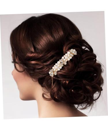 Angoily Alloy Rhinestone Hair Comb Gold Wedding Hair Accessories Bridal Hair Accessories for Women Gold Hair Barrettes Crystal Hair Accessories Tiara Rhinestones Hairpin Bride Pearl - Buy Online on GoSupps.com