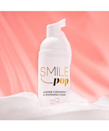 Smile Pop Mint Aligner Cleaner & Whitener Foam - Hydrogen Peroxide Retainer Cleaner for Invisalign, Dentures, Essix Trays - Fights Bad Breath, Brightens Teeth, Kills Germs - Buy Online on GoSupps.com