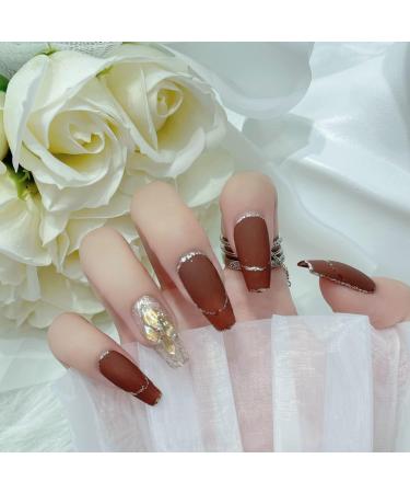 Bling Press on Nails Luxury Reusable Finish Fake Nails Handmade Nail Art with Design by Licensed Manicurist (XL A) (A XL) A X-Large - Buy Online on GoSupps.com