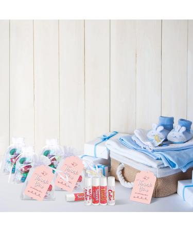 50 Sets Baby Shower Lip Balm Favors with Organza Bags & Thank You Tags - Warm Style Baby Shower, Baptism & Birthday Party Supplies - Buy Online on GoSupps.com