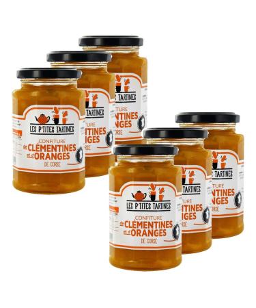 Set of 6 Corsican orange jam and clementine - Les P'tites Tartines - jar 315 g