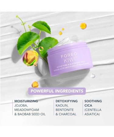 FOREO KIWI Active Pore & Blackhead Mask 100g - Blackhead Remover - Clay Mask & moisturizing Jojoba Oil - Pore Minimizer - Skin Purifying & Detox Face Mask - Vegan & Cruelty-free - All Skin Types - Buy Online on GoSupps.com