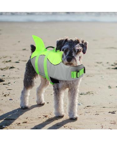 Buy Cit toile Dog Life Jacket - Light & Safe Water Sports Vest for Small to Large Dogs - Reflective Handle Shark Design Green - Buy Online on GoSupps.com