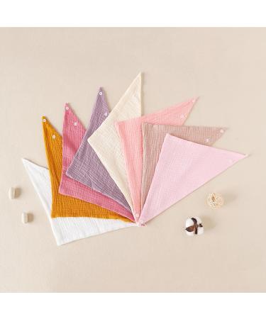 AUPOWER Baby Triangle Bibs - 8 Pink Pieces | Soft & Stylish for Your Little One | International Shipping - Buy Online on GoSupps.com