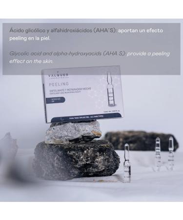 Valquer Laboratorios Peeling Facial Ampoules. Facial Serum. Night scrub and repair. All skin types. With glycolic acid and Aha. Facial Scrub - 5 Units X 2 Ml  - Buy Online on GoSupps.com