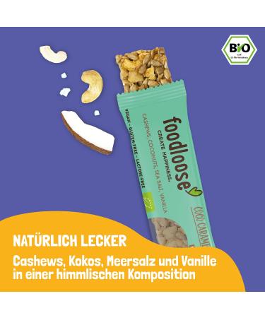 Foodlose Organic Nut Bar Coco Caramella | Vegan Gluten-Free No Refined Sugar | 24-Pack of Cashew & Coconut Bars - Buy Online on GoSupps.com
