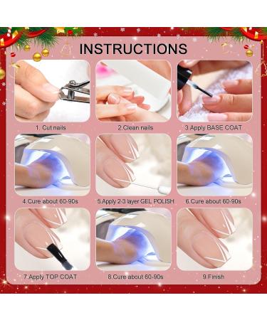 Yueshop Christmas Nail Art Gel Liner Polishes Set - 4x 8ml White Gold Red Green Colors - Soak Off Collection with Thin Nail Art Brush Pen Tool - DIY Nail Art for Girls and Women - Buy Online on GoSupps.com