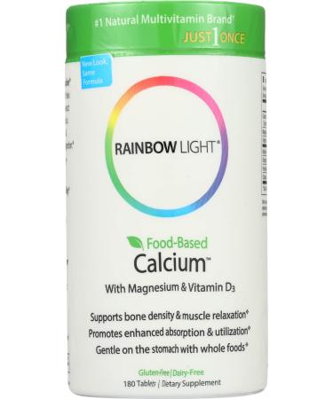 Rainbow Light - Food-Based Calcium - Supports Bone Density, Muscle Relaxation, & Calcium Absorption - 180 Tablets 180 Count (Pack of 1)