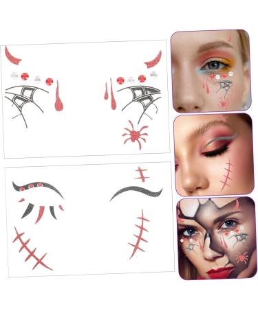 ABOOFAN 2 Sheets halloween decorations sticker face for DIY fake face for halloween Face Decals Halloween Face Decals the face Eye patch plastic - Buy Online on GoSupps.com