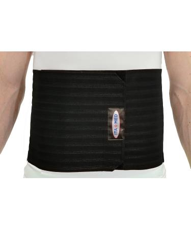 ITA-MED Men's 9 Breathable Elastic Postsurgical Abdominal and Back Support Wrap, Large - Black - Buy Online on GoSupps.com