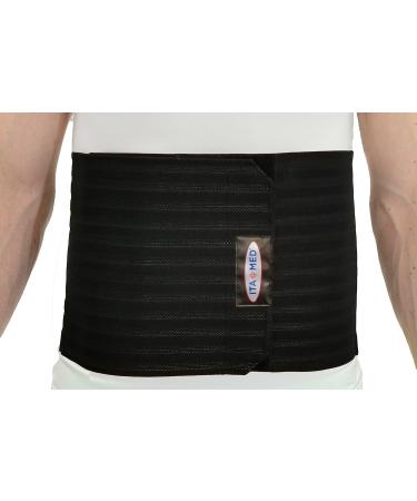 ITA-MED Men's Breathable Elastic Abdominal and Back Support Wrap/Binder 9 Inch - Medium, Black - Buy Online on GoSupps.com