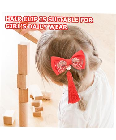 Beaupretty bow hairpin bows alligator clips spring festival hair clips spring festival headpiece chinese hair bow kids hair accessories red bow clip bows festive baby girl headgear Baby - Buy Online on GoSupps.com