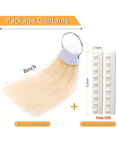 MEckily 30 Pcs Human Hair Swatches Testing Color Samples - Lightest Blonde #60 - Includes 2 Swatch Holders - Salon Quality - Buy Online on GoSupps.com