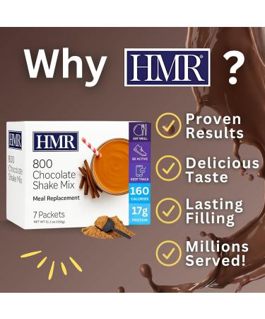HMR 800 Shake Meal Replacement Mix | Chocolate Shake Powder to Support Healthy Weight Loss | 17g of Protein | Easy to Make | Low Calorie Food | 7 Servings Chocolate 11.13 Ounce (Pack of 1) - Buy Online on GoSupps.com