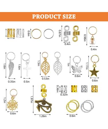 200 Pieces Hair Accessories for Braids Decorations Dreadlocks Metal Hair Cuffs Hair Jewelry Rings Hair Rings for Braids Dreadlocks Hair Jewelry for Braids Hair Braid Rings Pendants for Women Man - Buy Online on GoSupps.com