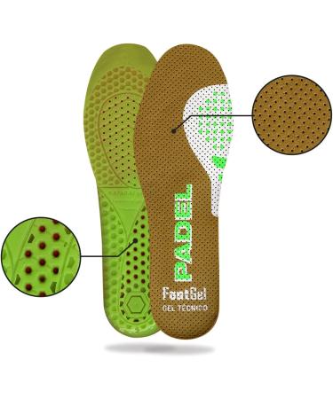 FOOTGEL Padel Pain Relief with 3-Layer Shock Absorption | Eucalyptus Scent | Vegan & Medical Certified | Machine Washable | Small Size - Buy Online on GoSupps.com