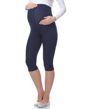 Be Mammy Women's Maternity 3/4 Leggings 03 S Navy
