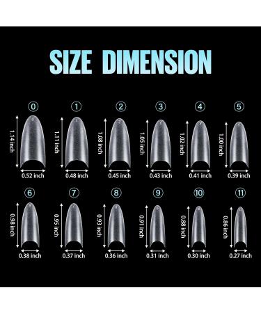 TOMICCA Long Oval French Edge Nail Tips 510pcs - Clear Matte Half Cover False Nails for Acrylic Extensions - 15 Sizes Artificial Nails for Salon Use - Buy Online on GoSupps.com