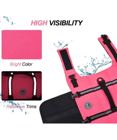 Vivaglory Ripstop Dog Rescue Vest for Small & Medium Dogs | Enhanced Buoyancy & Visibility | Neon Rosa | Size L (63-78cm Chest) - Buy Online on GoSupps.com