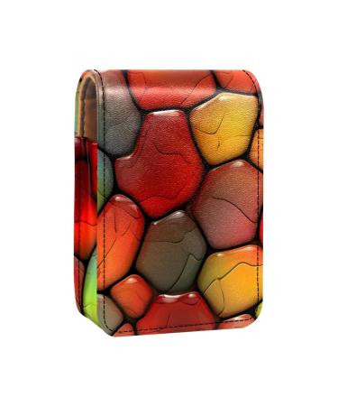 Travel Lipstick Organizer Case Lipstick Case Portable Makeup Bag With Mirror Bright Pattern Colorful Giraffe I675r5uuft