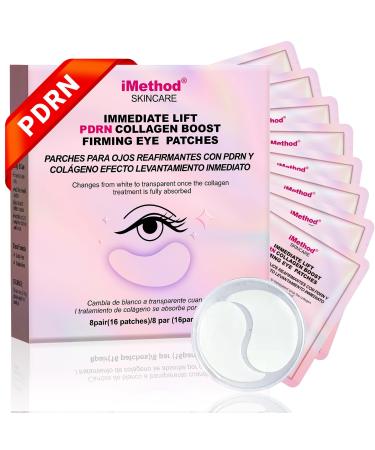 iMethod PDRN Collagen Boost Eye Patches - Masque sous les yeux - Masque instantan pour r duire les ridules raffermir sous les yeux - 8 paires