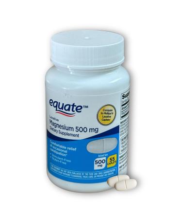 Magnesium for Constipation 500mg- Citrate 55 caplets Digestive Support Laxative (Pack of 1)
