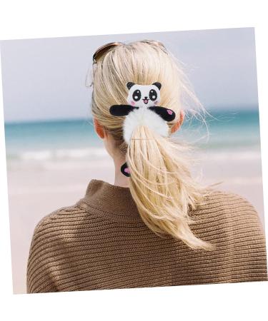 minkissy Giant Panda Head Rope Elastic Hair Band Tie Hair Elastics Black Tiara Scrunchies Hair Rubber Hair Accessories for Women Headband Hair Accessory for Women Miss Cute Ponytail Fabric - Buy Online on GoSupps.com
