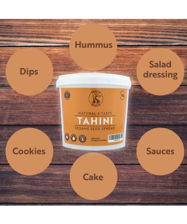 Veggy Duck - Tahini Paste (1Kg) - Tahini | Roasted & Pressed Sesame Seeds | Non-GMO | Vegan | Rich Creamy Taste for Hummus - Buy Online on GoSupps.com
