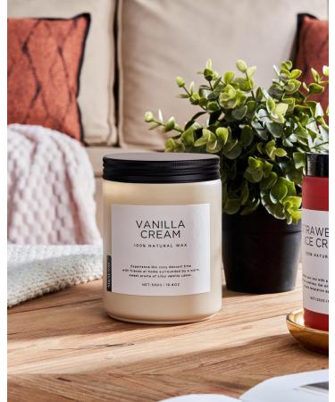M&SENSE Vanilla Soy Candles - 19.4oz Large 2 Wick Jar 110 Hours Burn Time 100% Natural Aromatherapy Gift for Home - Buy Online on GoSupps.com