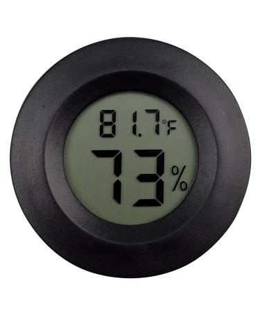 OMEM 2 Pack Digital Reptile Thermometer Switchable Celsius Fahrenheit Lizard Spider Tortoise Terrarium Tank Hygrometer (Black)