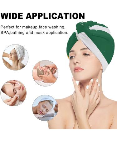 South African Flag Microfiber Hair Towel Wrap for Women | Super Absorbent 10x26 Inch Turban with Button - Buy Online on GoSupps.com