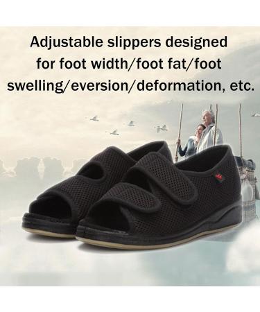 Gaoxiao Women's Diabetic Sandals | Extra Wide Open Toe Adjustable Velcro | Orthopedic Edema Slippers for Swollen Feet | Breathable Anti-Slip Elderly Shoes (Size 39, Khaki) - Buy Online on GoSupps.com