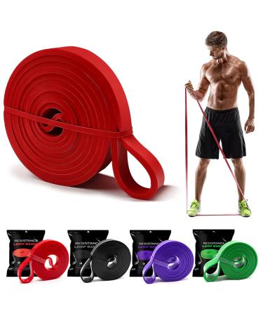 Tigayhc Pull Up Assistance Bands 4 Set of Stretch Bands -Resistance Bands Set for Men & Women Exercise Bands Workout Bands for Working Out Body Stretching Powerlifting Resistance Training Red