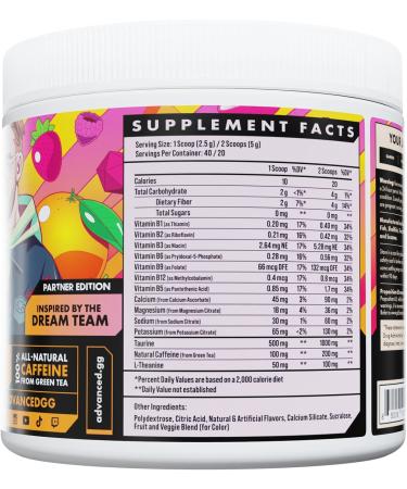 Advanced Energy Formula - Hydrating Electrolytes L-Theanine for Jitters Sugar-Free & Keto-Friendly - 40 Servings Dream Team Punch - Buy Online on GoSupps.com