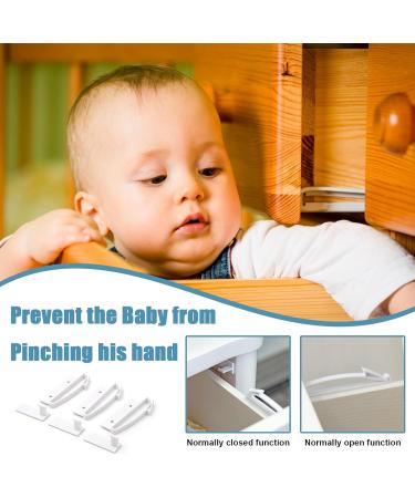 4 Pcs Invisible Drawer Locks Proof Draw & Cupboard Hidden Locks for Child Baby Safety Locks with Strong Adhesive for Cabinet Cupboard and Other Furniture No Drilling Required Easy Install(White) - Buy Online on GoSupps.com