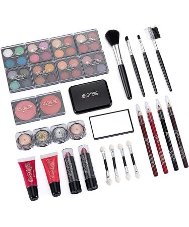 32 PCS Make up set teenagers girls Cosmetic Palette Set include Eyeshadow Palette Lipstick Blush Foundation Concealer Face Powder Mascara Lipgloss Brush for Every Woman 32 pieces - Buy Online on GoSupps.com