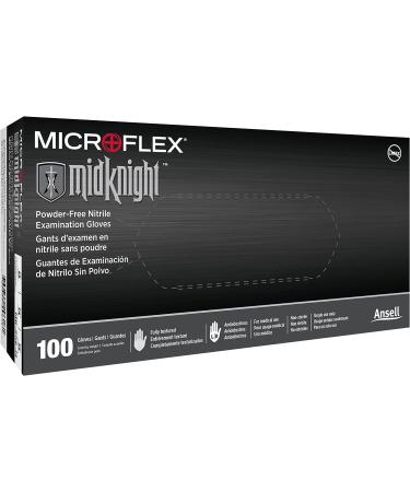Microflex MidKnight MK-296 Black XL Nitrile Gloves - Pack of 100 | Ideal for Automotive & Law Enforcement | Full Texture | Disposable - Buy Online on GoSupps.com