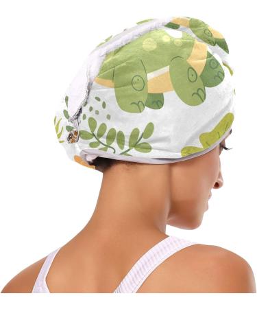 Green Dinosaur Hair Towel 2 Pack - Super Absorbent Quick Dry Hair Turbans for Women & Girls | Ideal for Fast Hair Drying - Buy Online on GoSupps.com