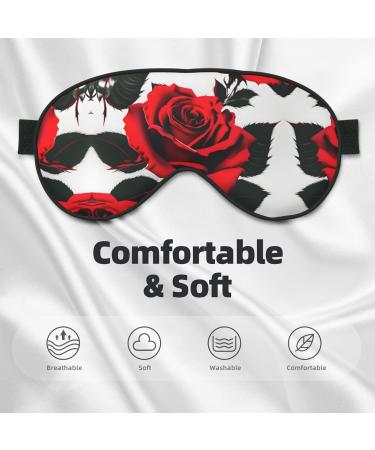 Red Rose Print Double-Sided Eye Mask | Soft Light Blocking for Enhanced Sleep Quality - Shop Internationally - Buy Online on GoSupps.com