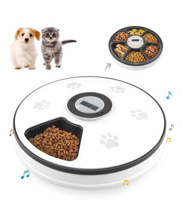 Chintu Automatic Cat Feeder Auto Cat Food Dispenser - Portion Control Pet Dry Food Dispenser for Small Dog, Programmable Timed Smart Cat Feeder with Voice Reminder Time Interval