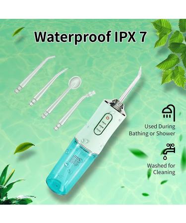 Buy Professional Cordless Water Flosser - Electric Oral Irrigator with 4 Jet Tips IPX7 Waterproof Portable & Rechargeable for Home & Travel - Green - Buy Online on GoSupps.com