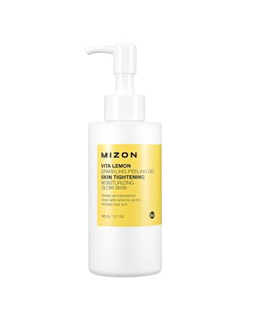 MIZON Vita Lemon Peeling Gel  Lemon Peel Oil and Sparkling Water  Skin Tightening  Moisturizing  Skin Vitality  Removes Dead Skin Cells (150g/ 5.3 Oz) Gel 150g
