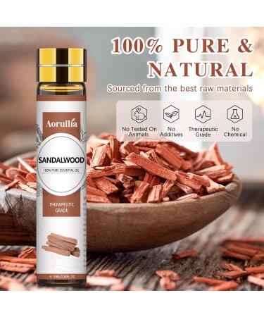 Aoruilia 10ml Sandalwood Essential Oil - 100% Pure Natural Therapeutic Grade Sandalwood Oils Aromatherapy Essential Oil for Diffuser Home Fragrance Relax Sleep Candle & Perfume Making Sandalwood 10 ml (Pack of 1) - Buy Online on GoSupps.com