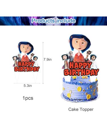 Coraline Cake Topper and Cupcake Toppers Set Coraline Birthday Party Supplies for Coraline Birthday Party Decorations - Buy Online on GoSupps.com